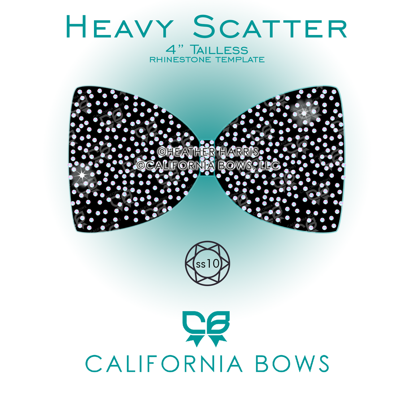 Heavy Scatter 4" Tailless Bow Rhinestone Template Download