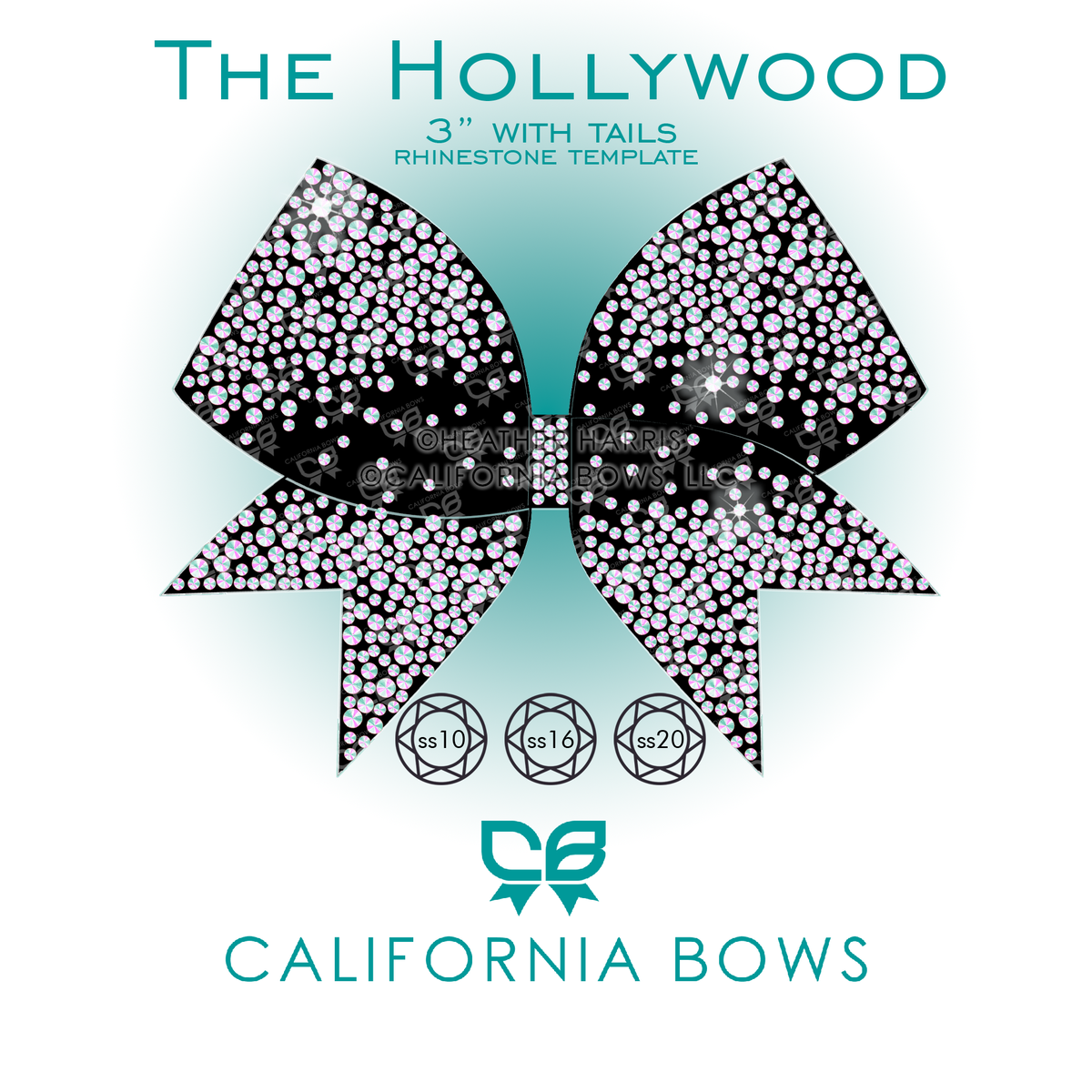 Hollywood 3" Bow Rhinestone Template Download