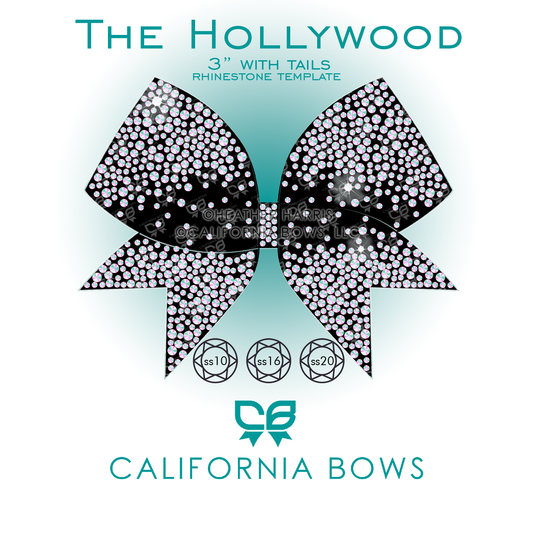 Hollywood 3" Bow Rhinestone Template Download