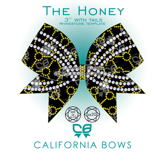 Honey 3" Bow Rhinestone Template Download