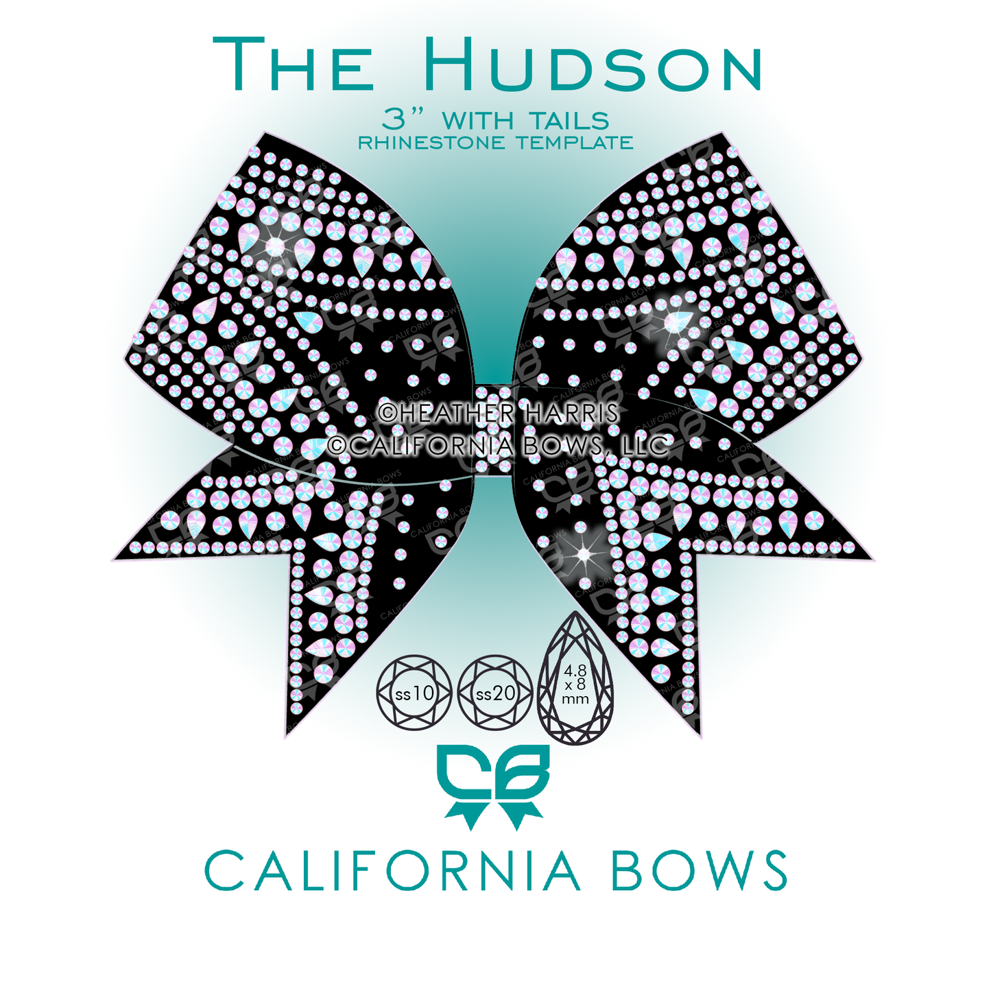 Hudson 3" Bow Rhinestone Template Download
