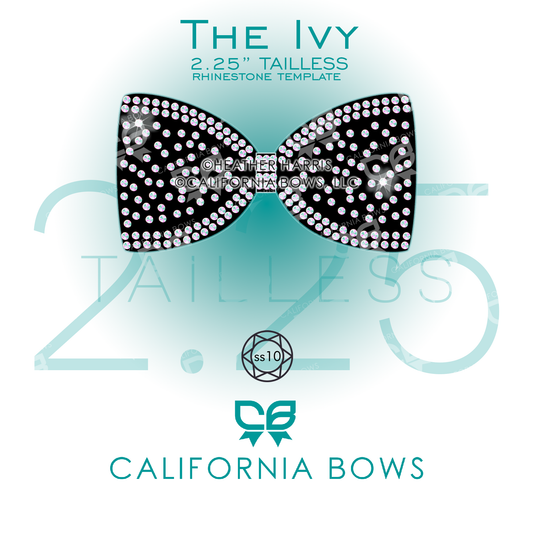 Ivy 2.25" Tailless Bow Rhinestone Template Download