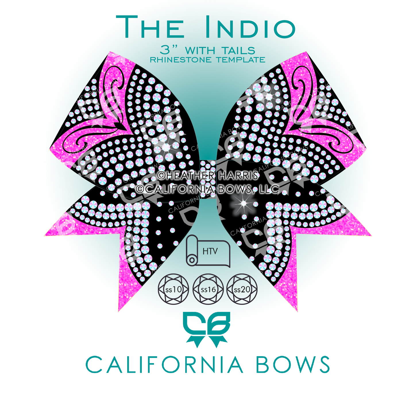 Indio 3" Bow Rhinestone Template Download