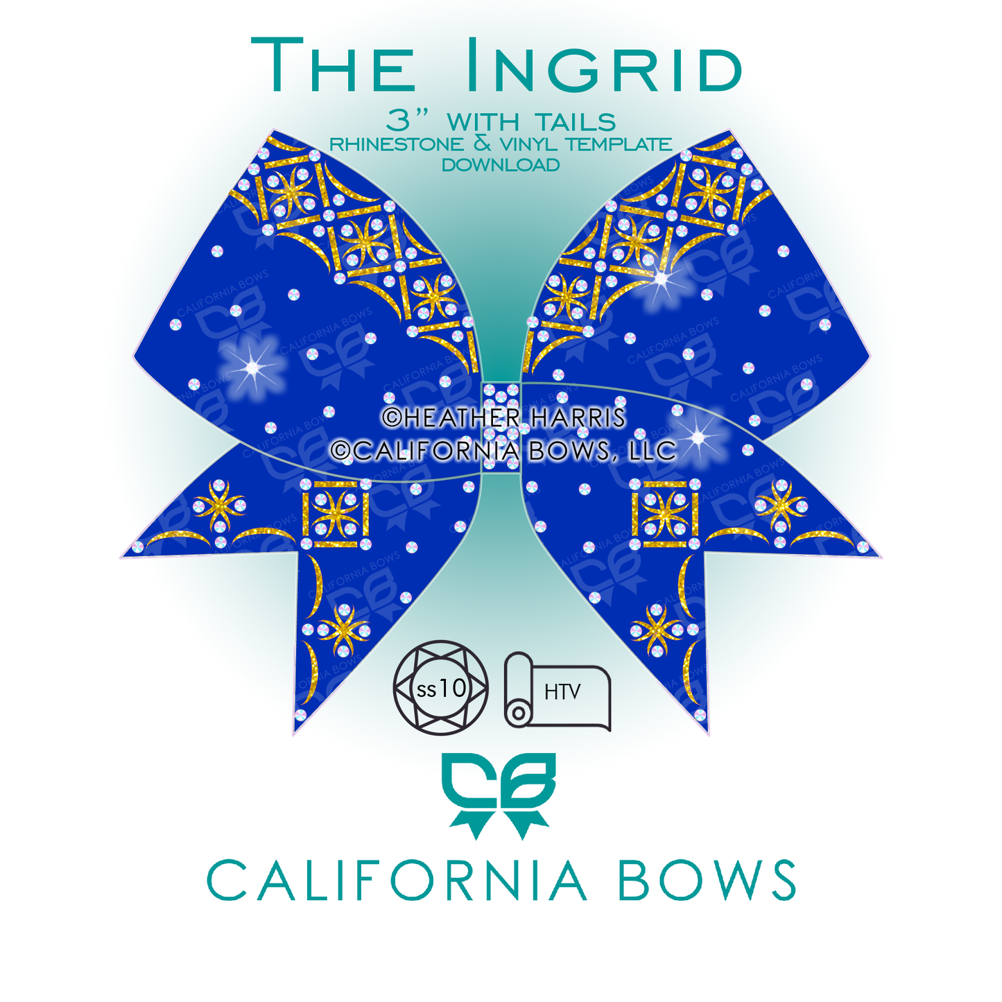 Ingrid 3" Bow Rhinestone Template Download