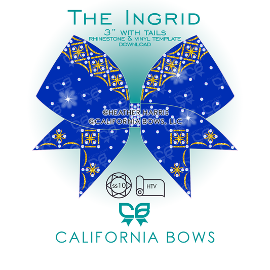Ingrid 3" Bow Rhinestone Template Download