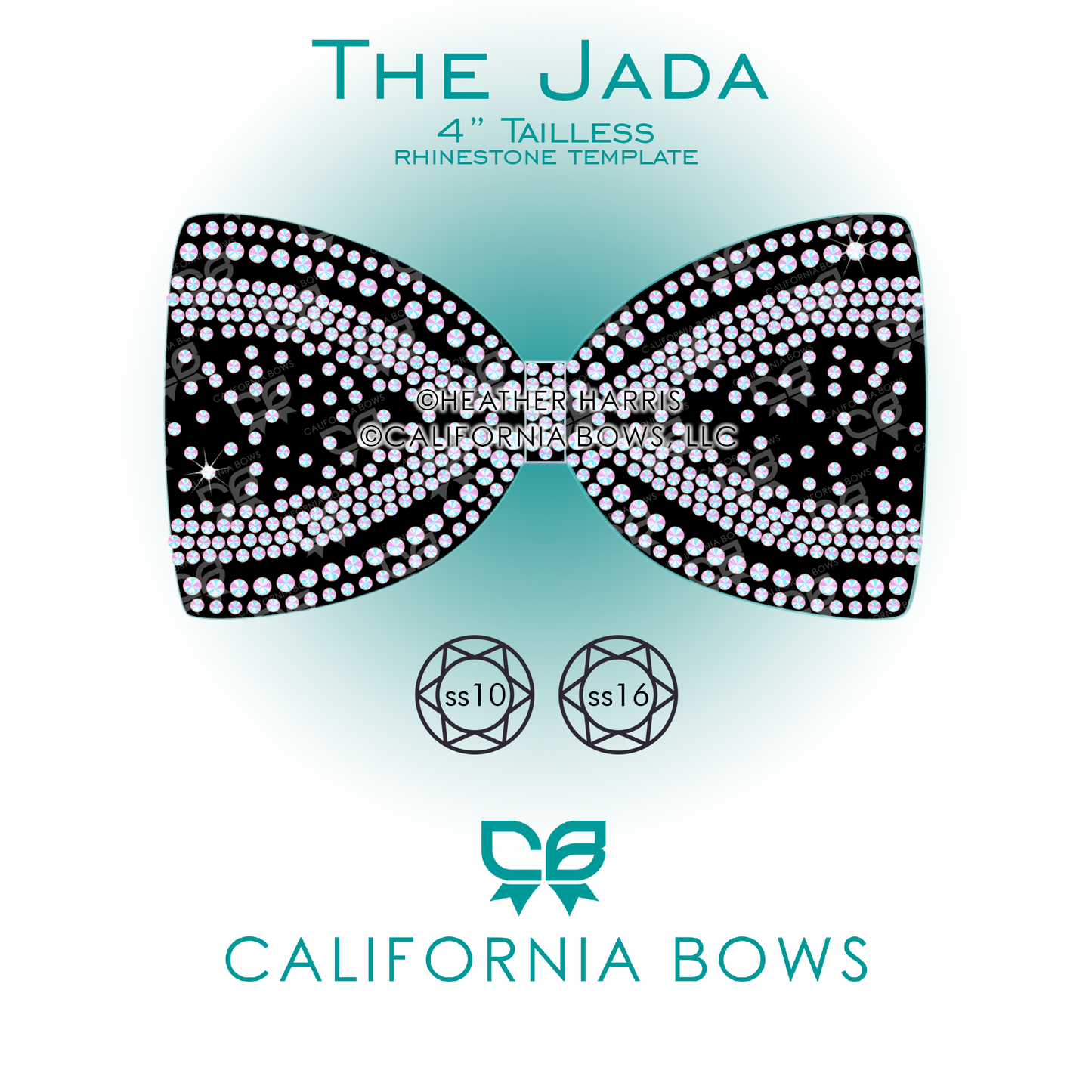 Jada 4" Tailless Bow Rhinestone Template Download