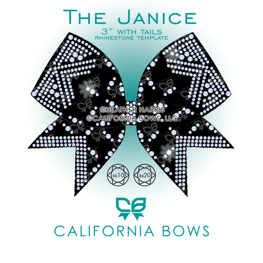 Janice 3" Bow Rhinestone Template Download