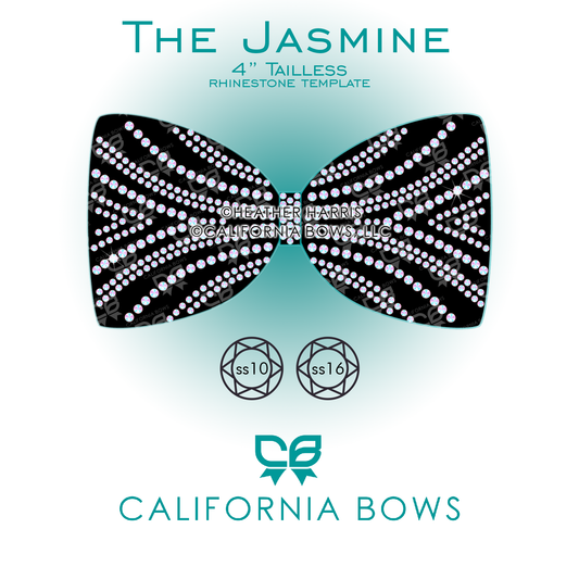 Jasmine 4" Tailless Cheer Bow Rhinestone Template Download