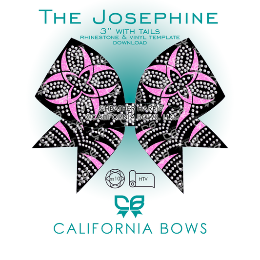 Josephine 3" Bow Rhinestone & Vinyl Template Download