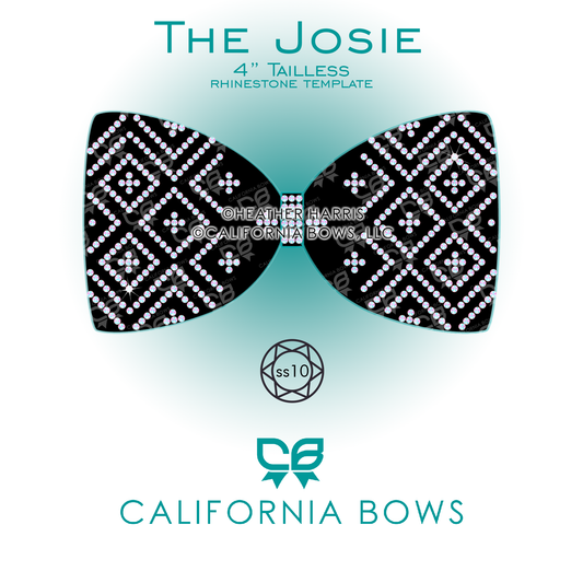 Josie 4" Tailless Bow Rhinestone Template Download