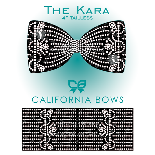 Kara 4" Tailless Bow Rhinestone Template Download