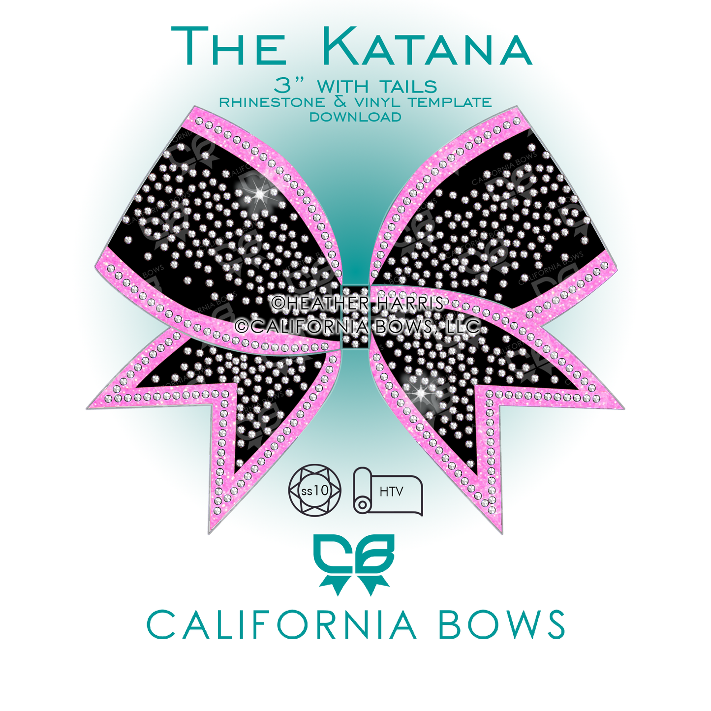 Katana 3" Bow Rhinestone Template Download