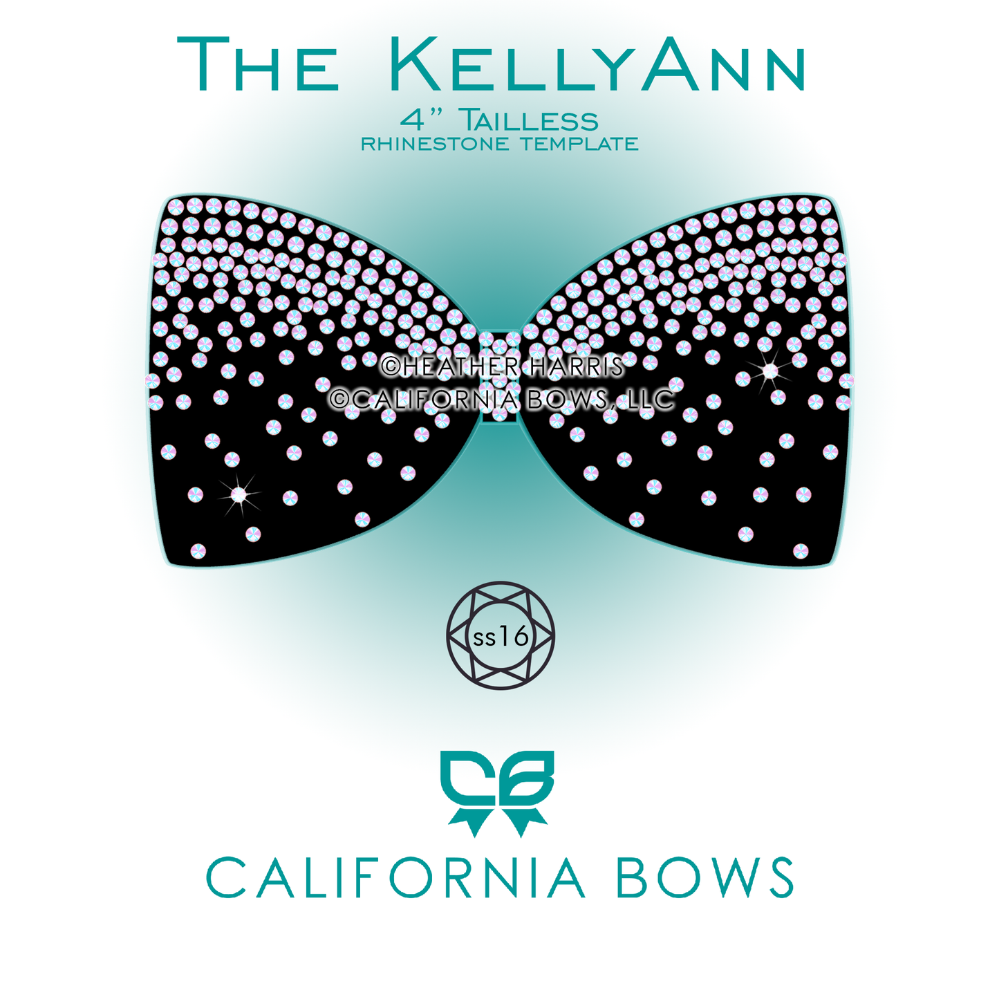 KellyAnn 4" Tailless Bow Rhinestone Template Download
