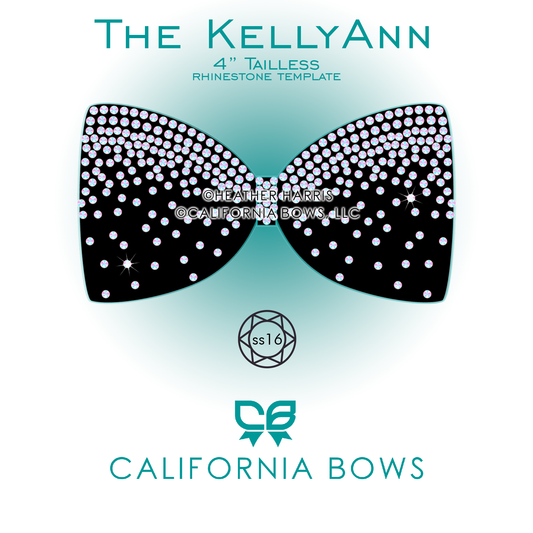 KellyAnn 4" Tailless Bow Rhinestone Template Download