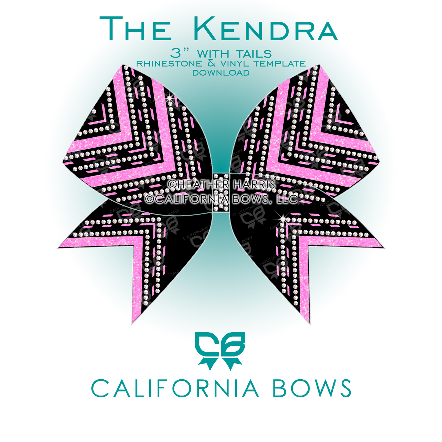 Kendra 3" Bow Rhinestone & Vinyl Template Download