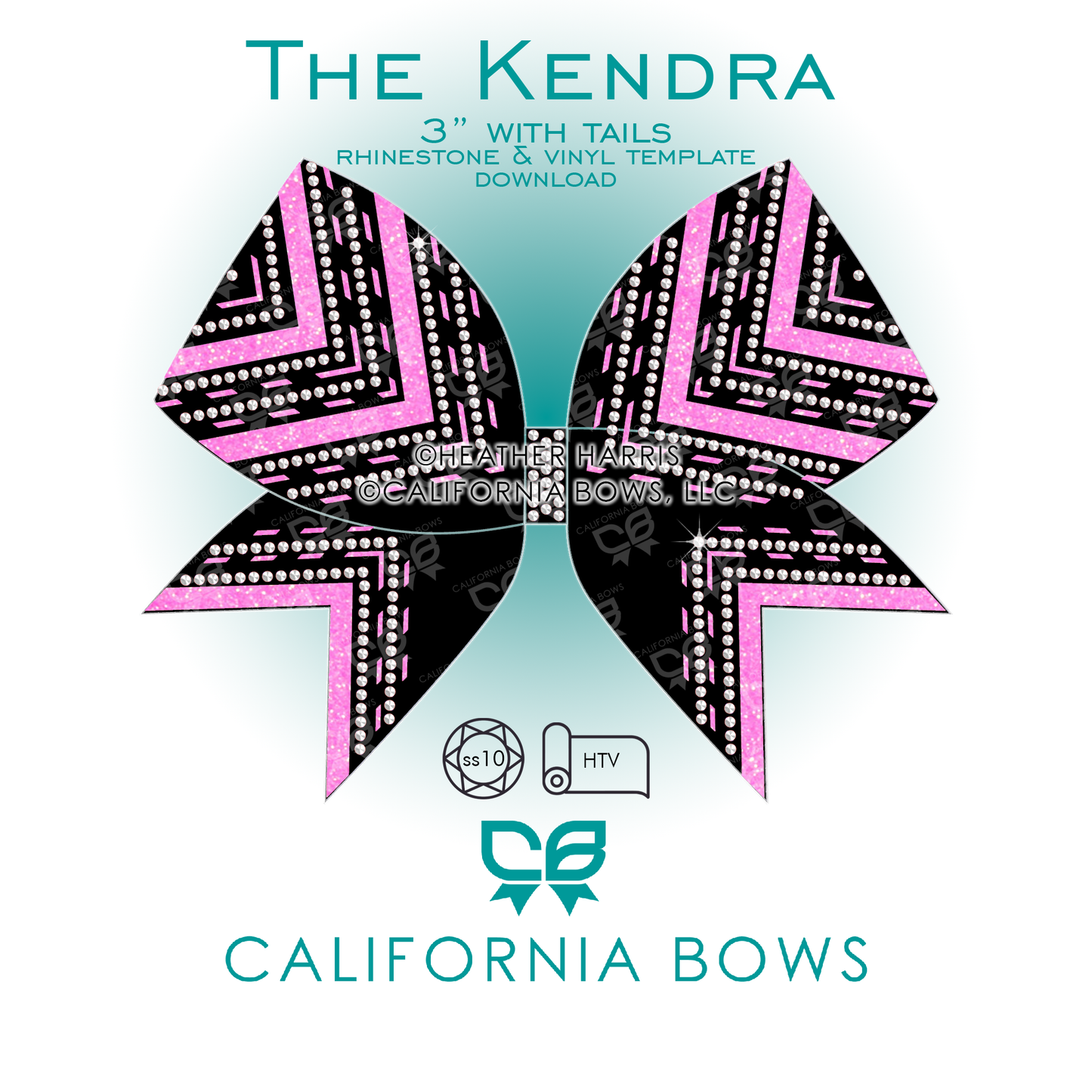 Kendra 3" Bow Rhinestone & Vinyl Template Download