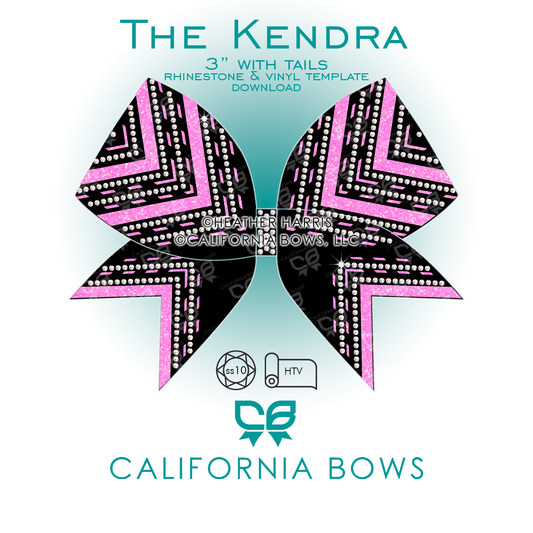 Kendra 3" Bow Rhinestone & Vinyl Template Download