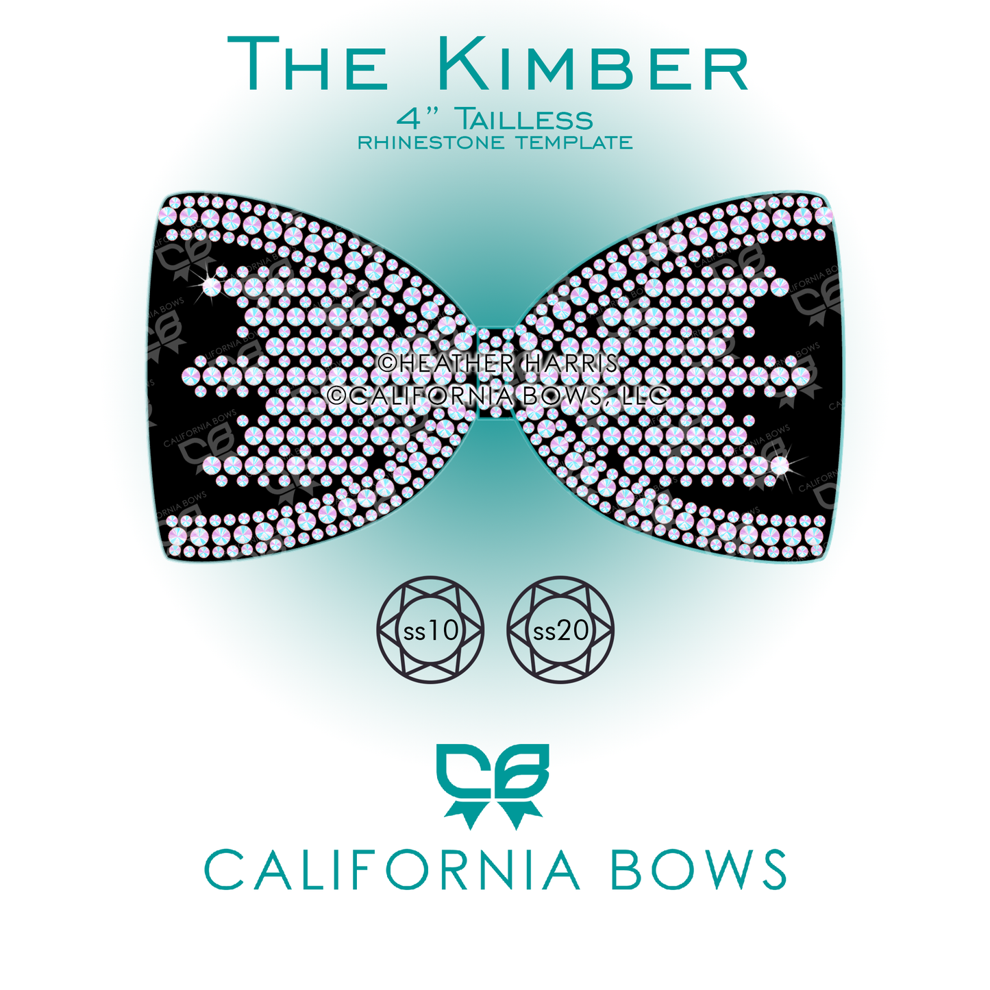 Kimber 4" Tailless Bow Rhinestone Template Download