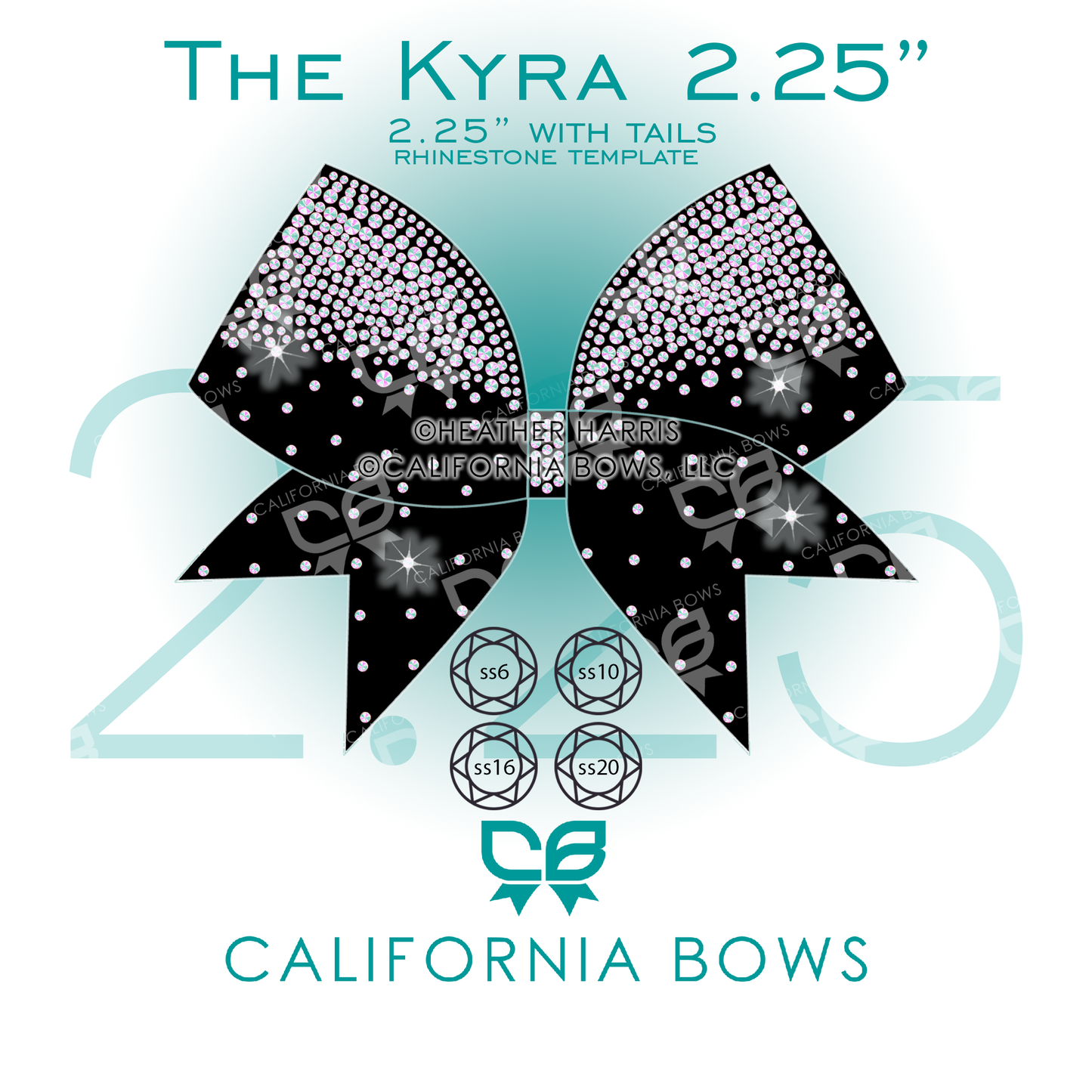 Kyra 2.25" Bow Rhinestone Template Download