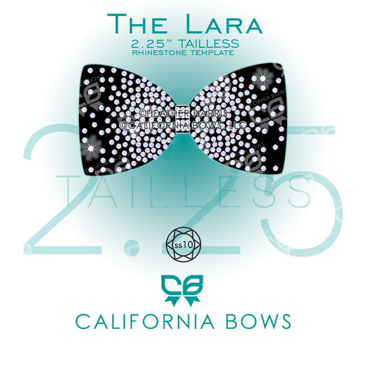 The Lara 2.25" Tailless Bow Rhinestone Template Download