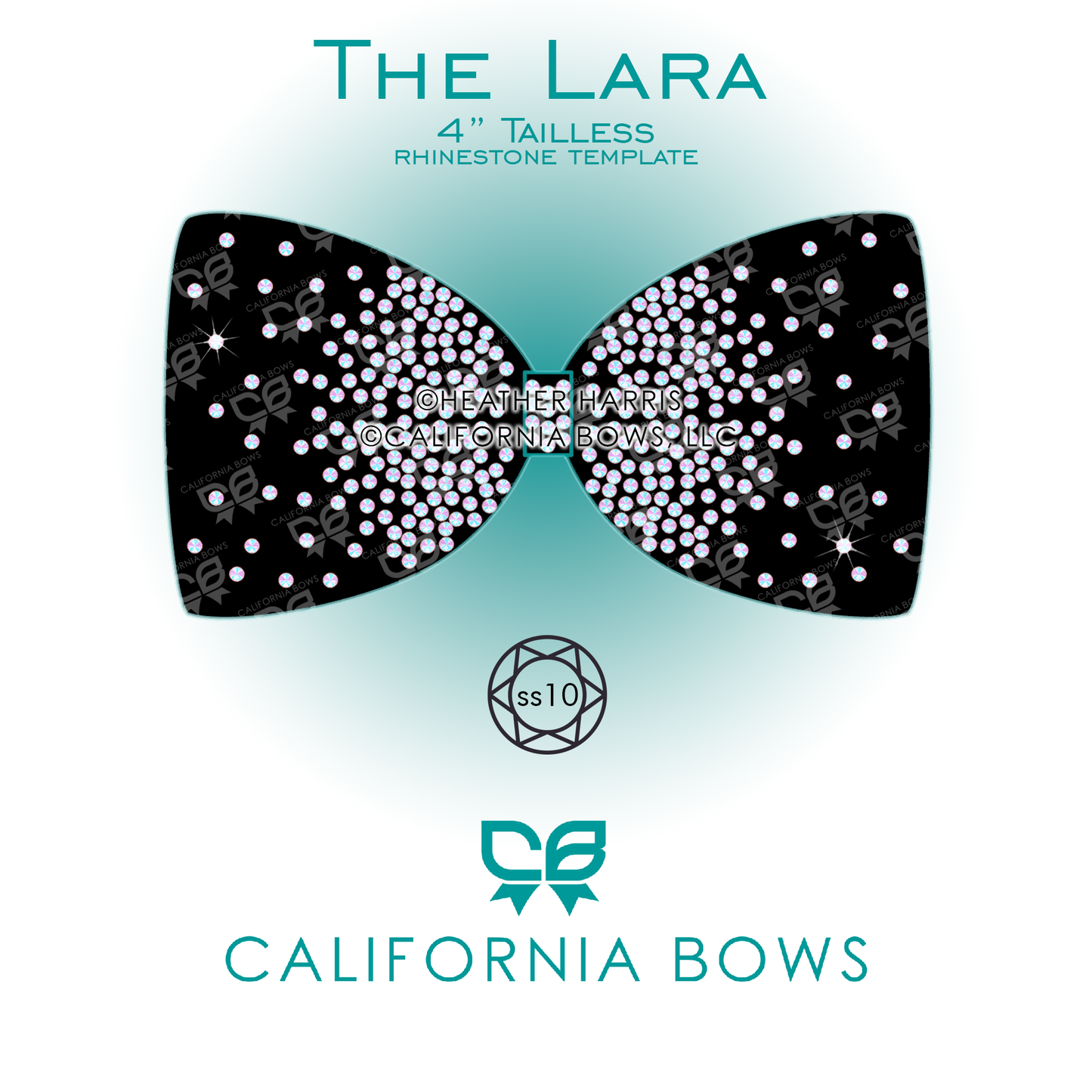 Lara 4" Tailless Bow Rhinestone Template Download