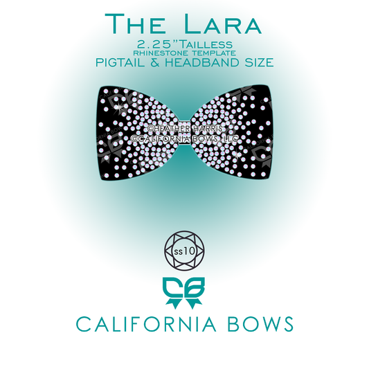 The Lara 2.25" Tailless Bow Rhinestone Template Download
