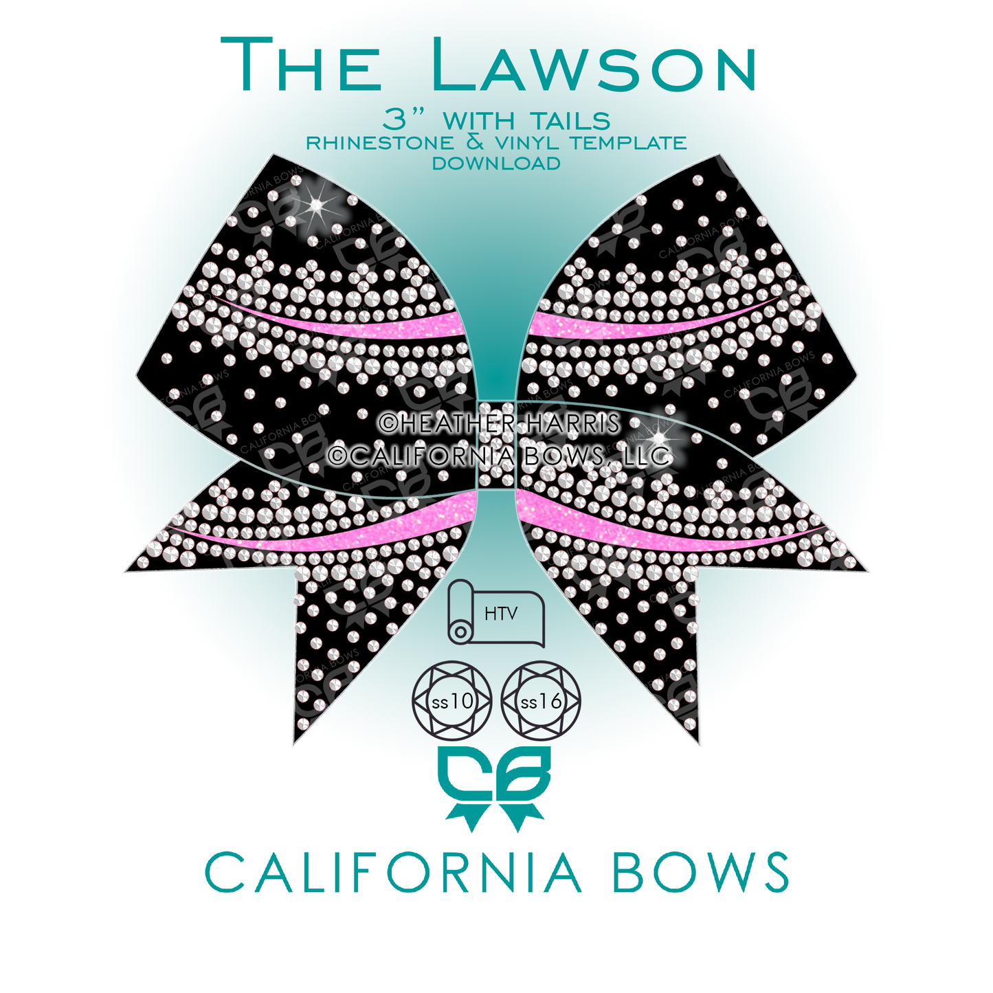 Lawson 3" Bow Rhinestone & Vinyl Template Download