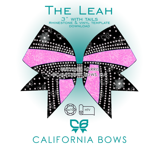 Leah 3" Bow Rhinestone Vinyl Template Download