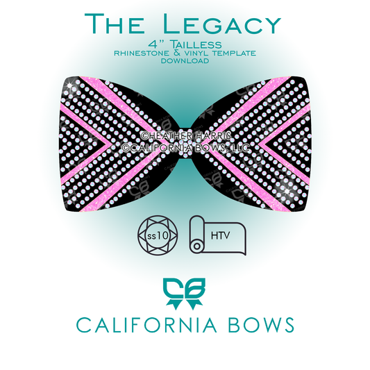 Legacy 4" Tailless Bow Rhinestone Vinyl Tailless Download