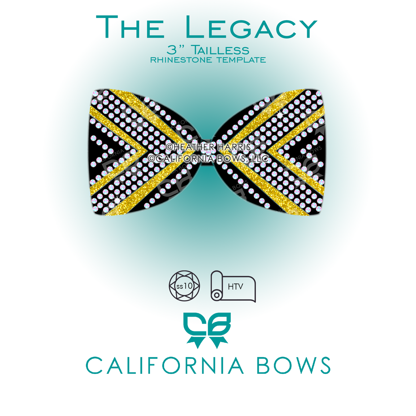 Legacy 3" Tailless Bow Rhinestone Vinyl Template Download