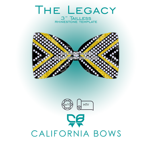 Legacy 3" Tailless Bow Rhinestone Vinyl Template Download