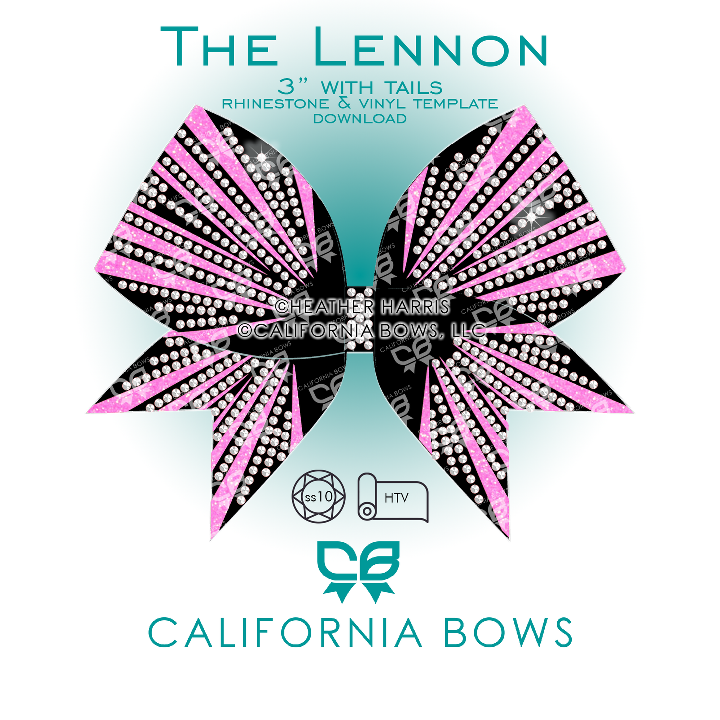 Lennon 3" Bow Rhinestone & Vinyl Template Download
