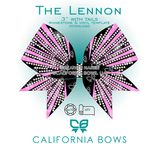 Lennon 3" Bow Rhinestone & Vinyl Template Download