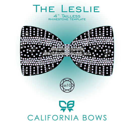 Leslie 4" Tailless Bow Rhinestone Template Download