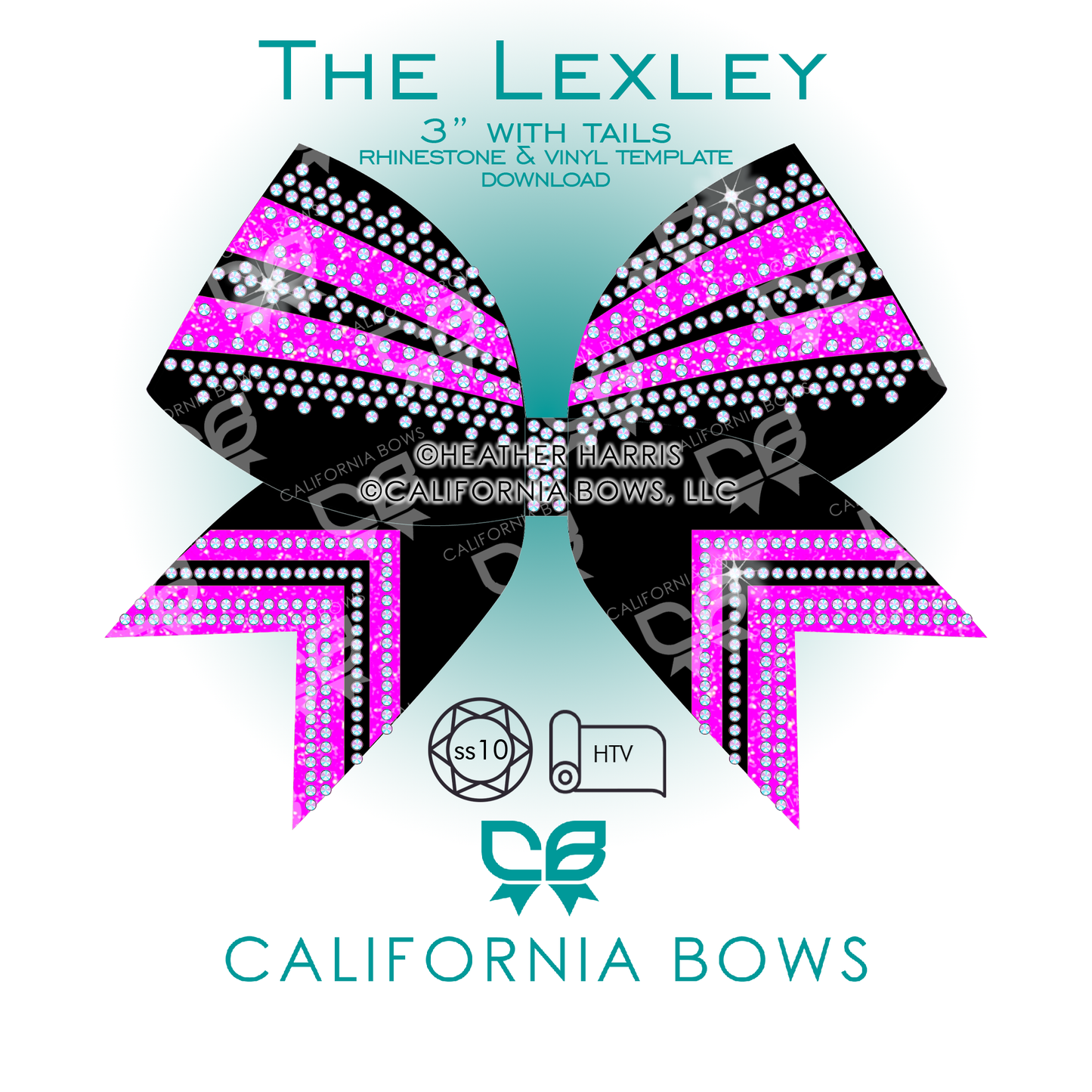 Lexley 3" Bow Rhinestone Template Download