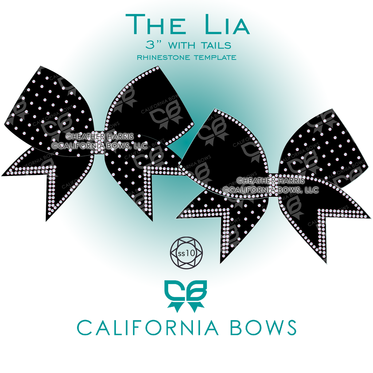 Lia 3" Bow Rhinestone Template Download