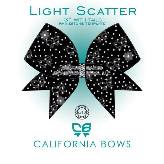 Light Scatter 3" Bow Rhinestone Template Download