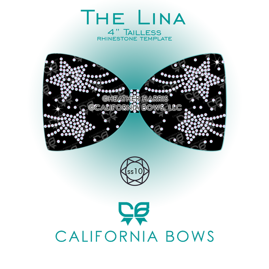 Lina 4" Tailless Bow Rhinestone Template Download