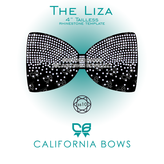 Liza 4" Tailless Bow Rhinestone Template Download