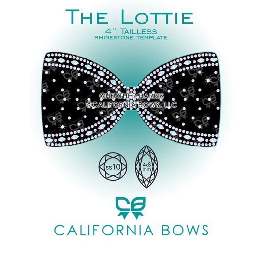 Lottie 4" Tailless Bow Rhinestone Template Download
