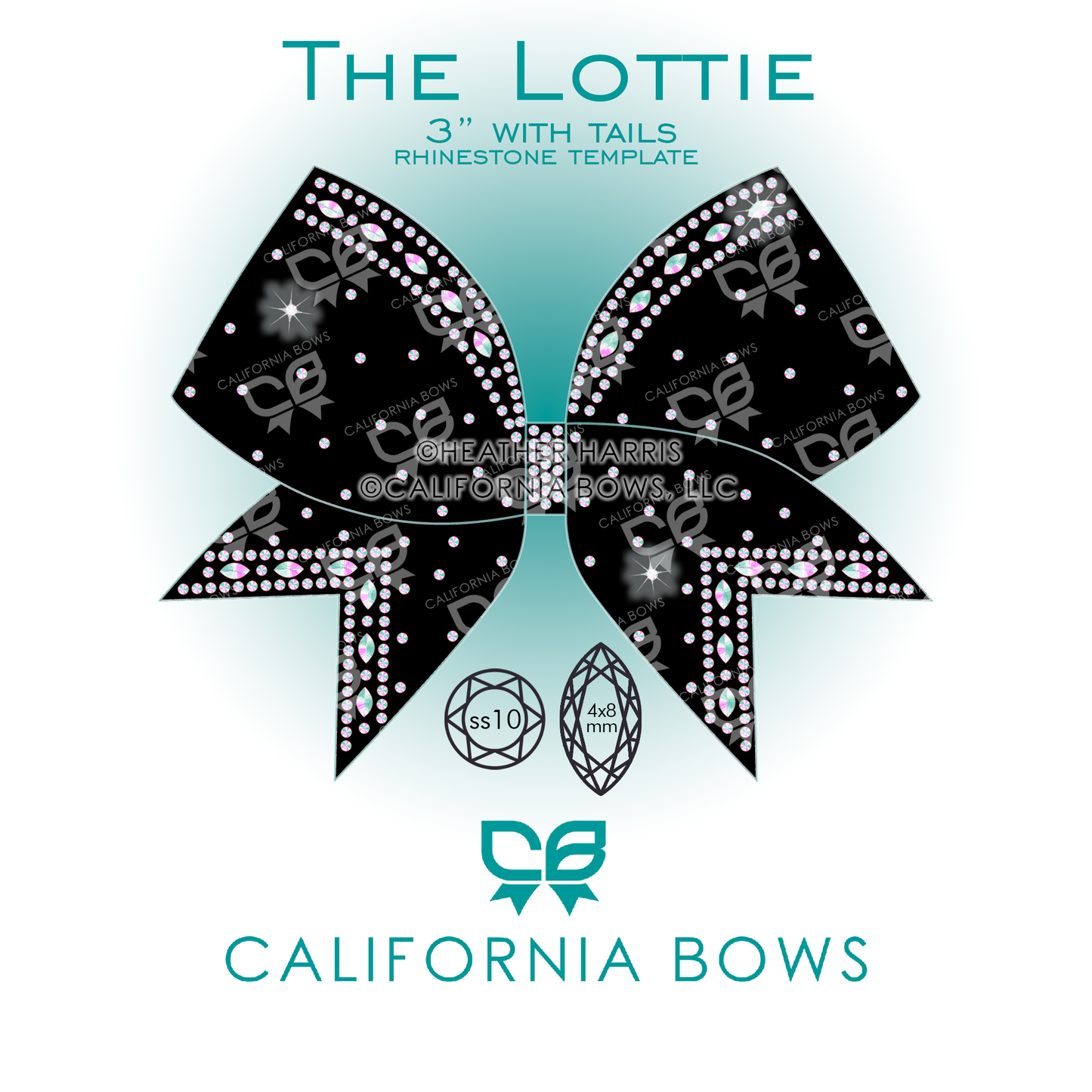 Lottie 3" Bow Rhinestone Template Download