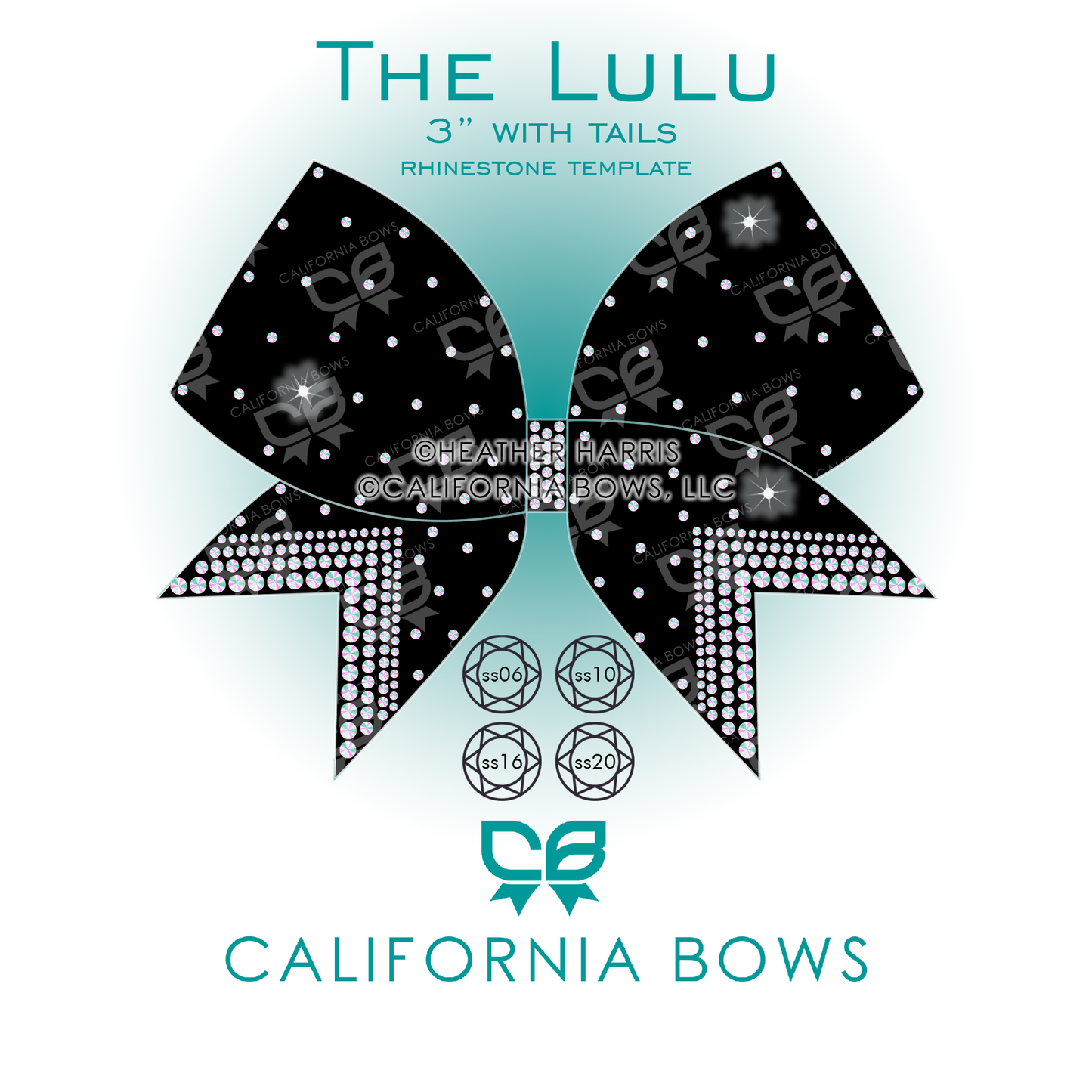 Lulu 3" Bow Rhinestone Template Download