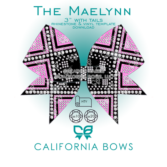 Maelynn 3" Bow Rhinestone & Vinyl Template Download