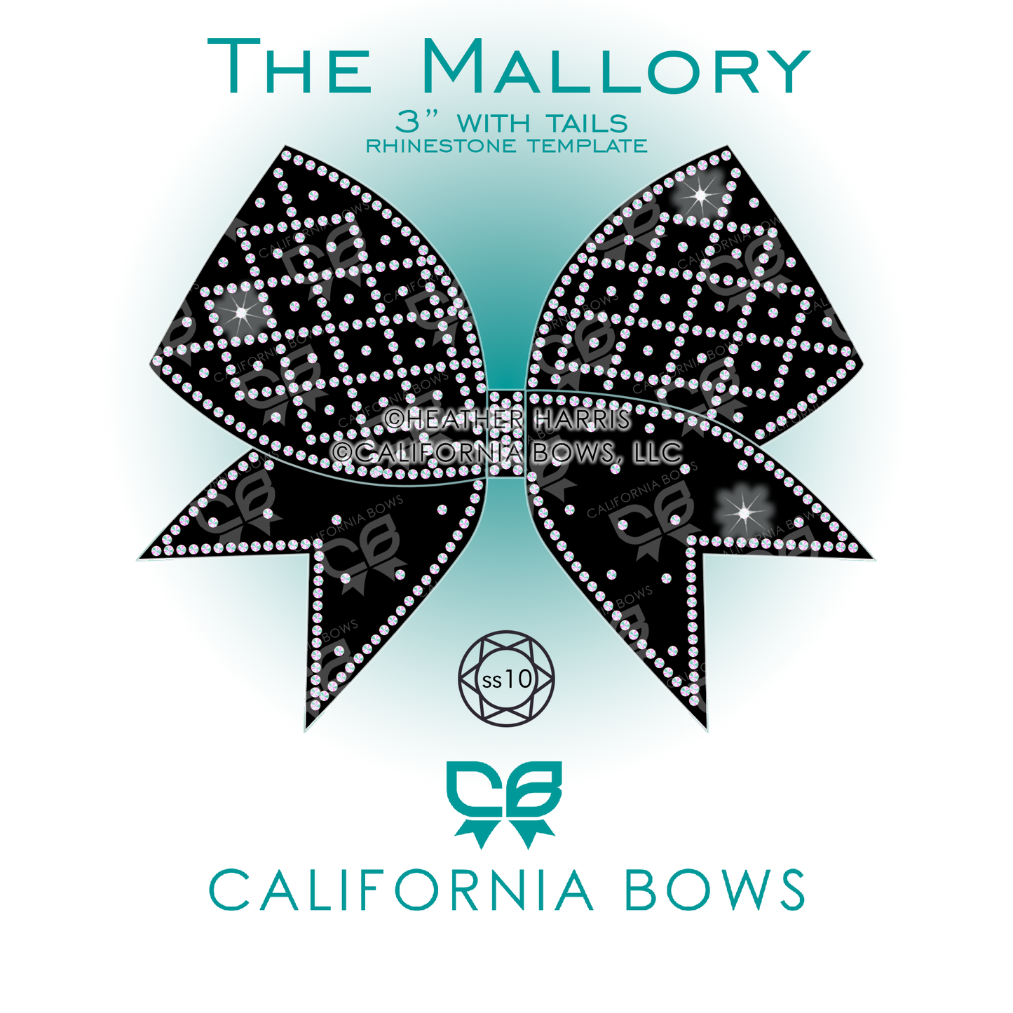 Mallory 3" Bow Rhinestone Template Download