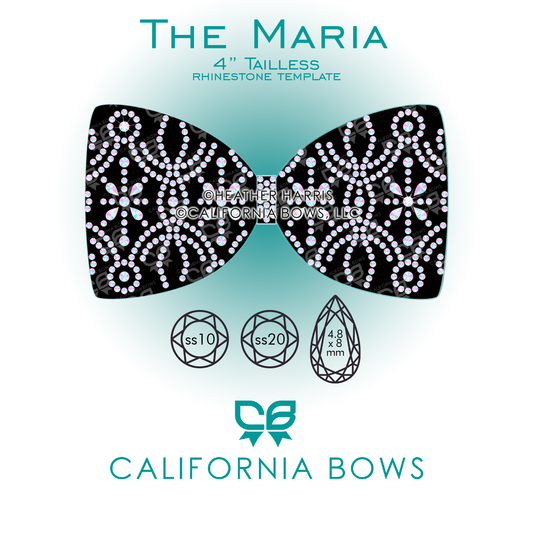 Maria 4" Tailless Bow Rhinestone Template Download