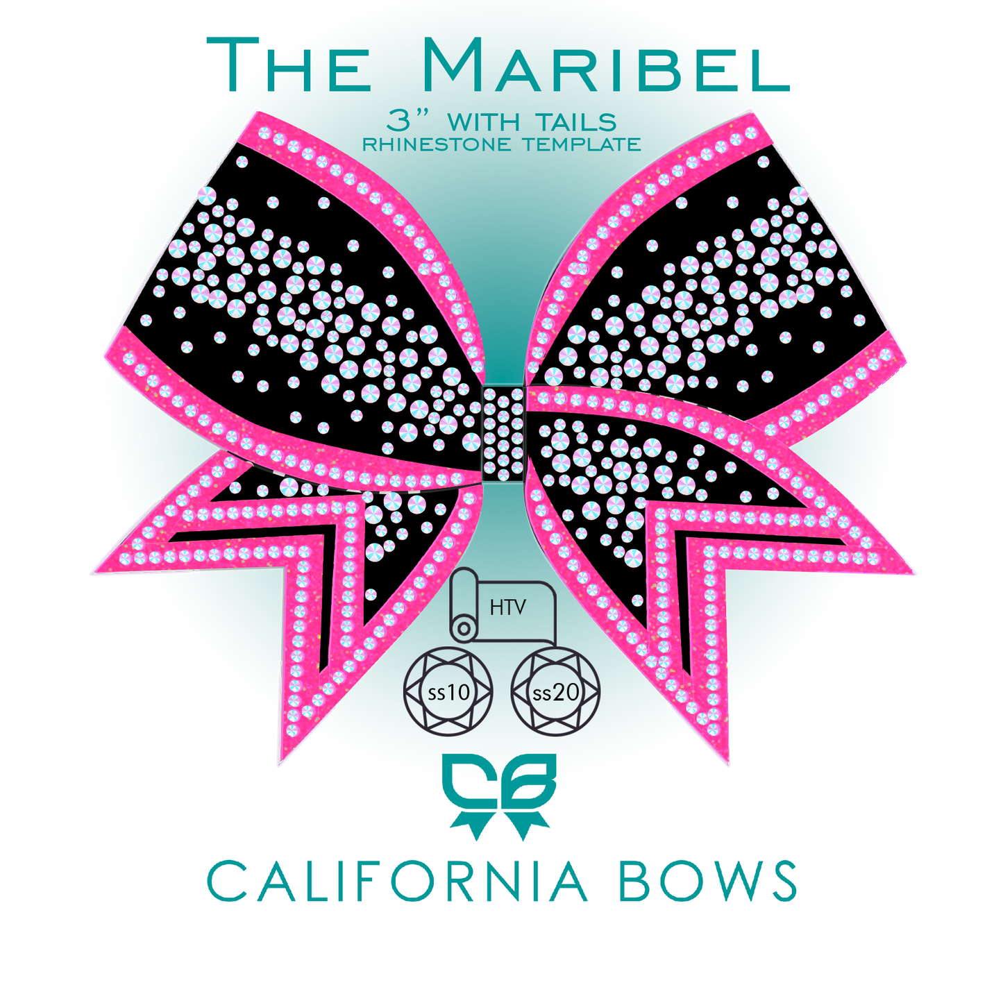 Maribel 3" Bow Rhinestone Template Download