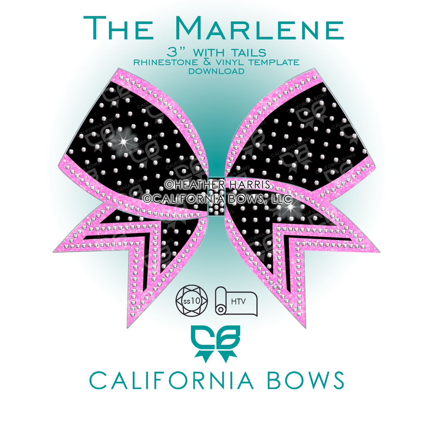 Marlene 3" Bow Rhinestone Template Download