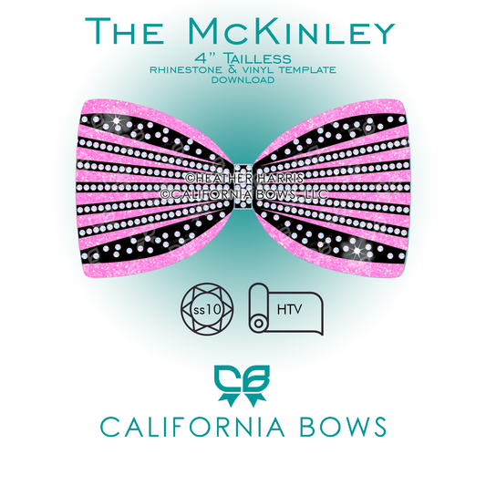 McKinley 4" Tailless Bow Rhinestone Template Download