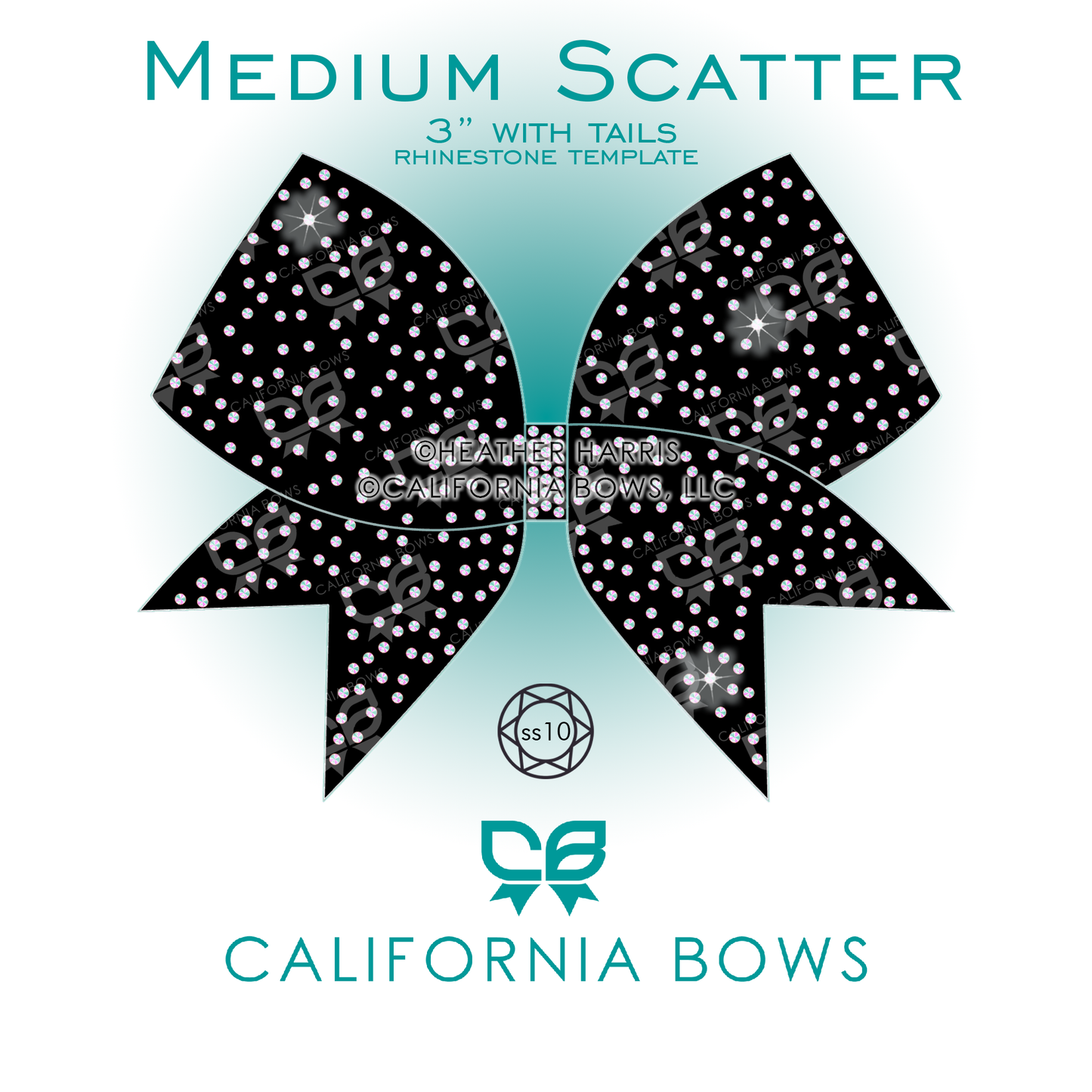 Medium Scatter 3" Bow Rhinestone Template Download