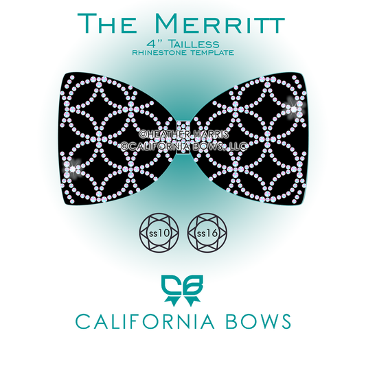 Merritt 4" Tailless Bow Rhinestone Template Download